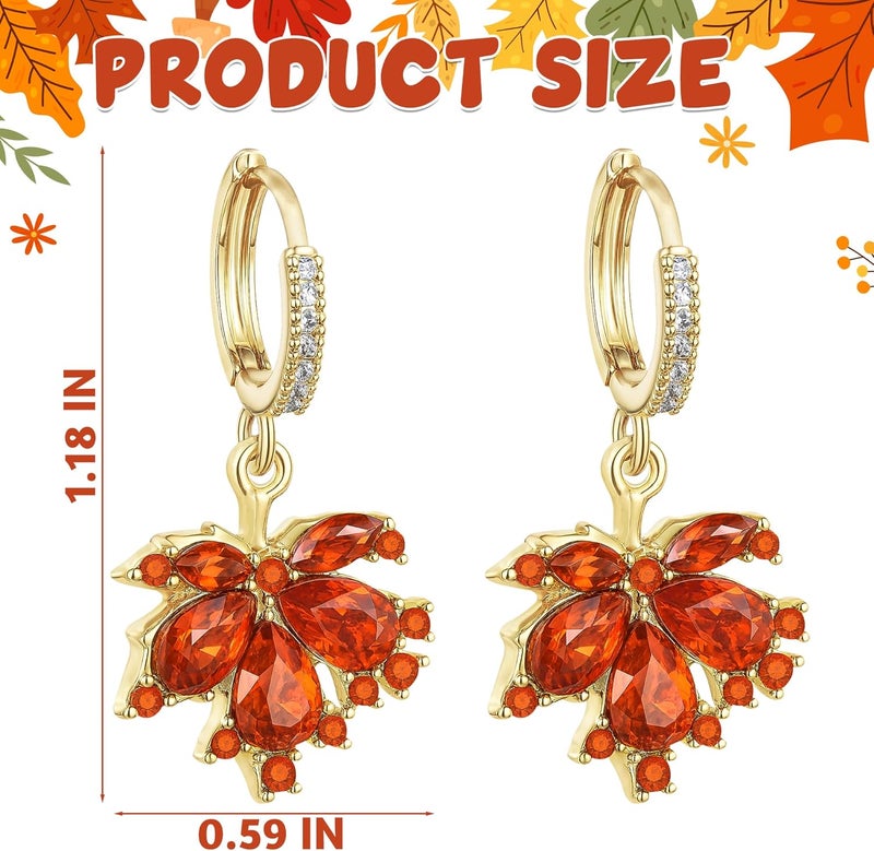 Fullive Thanksgiving Earrings, Fall Stud Dangle Turkey Earrings, Hypoallergenic Thanksgiving Accessory for Women Adult - Image 2